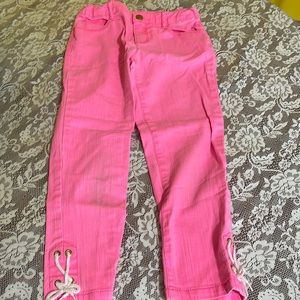 Girls Pink light denim slacks